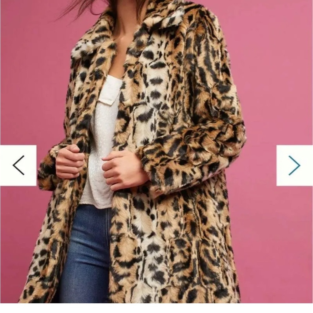 Madison Stone Leopard Print Coat S